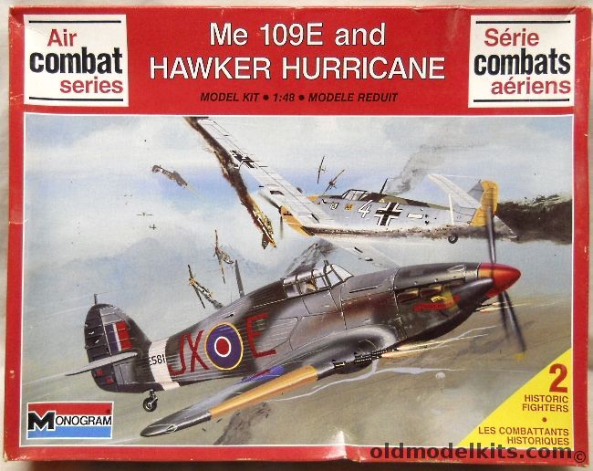 Monogram 1/48 Me-109E and Hawker Hurricane - Air Combat Series, 6082 plastic model kit